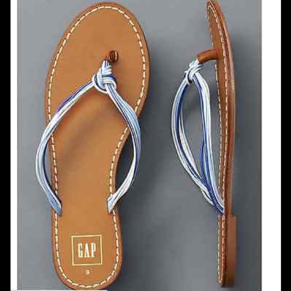 GAP BLUE MULTI ROPE LEATHER SANDALS - Picture 3 of 3